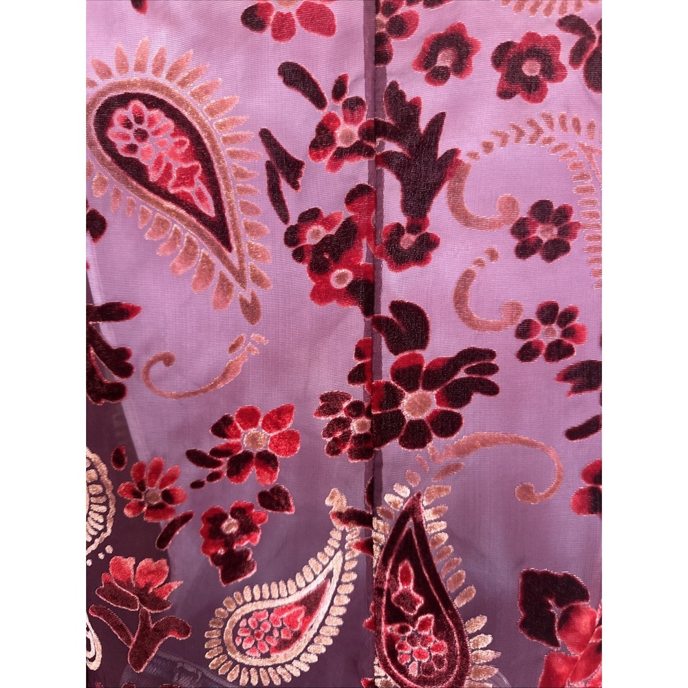 Umgee Velvet Sheer Floral Kimono Size M/L Feminine Festive Boho Open Cardigan - Picture 5 of 10
